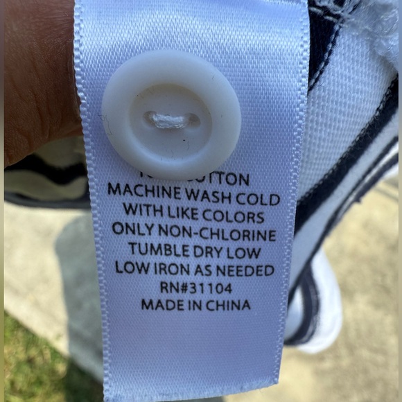 Crown & Ivy Blue and White Pinstripe dress Size Medium - Picture 5 of 5